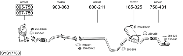 Sistema de gases de escape Opel ASTRA J Estate Van