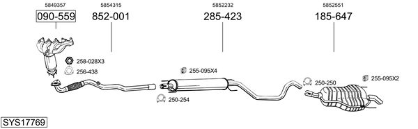 Sistema de gases de escape Opel ZAFIRA B Box Body/MPV