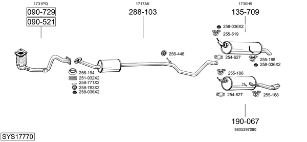 Sistema de gases de escape Peugeot 307
