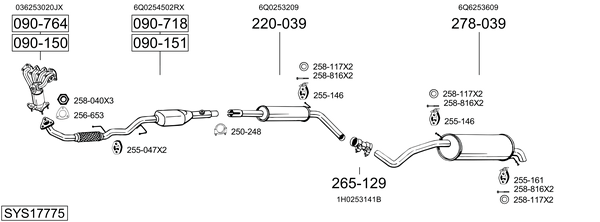 Sistema de gases de escape Skoda FABIA II