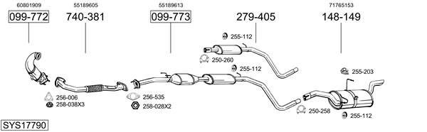 Sistema de gases de escape Fiat STILO