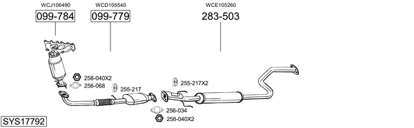 Sistema de gases de escape Mg MG ZS Hatchback