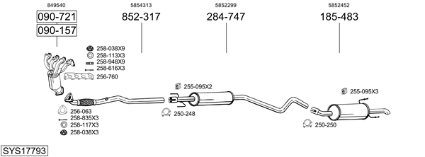 Sistema de gases de escape BOSAL SYS17793