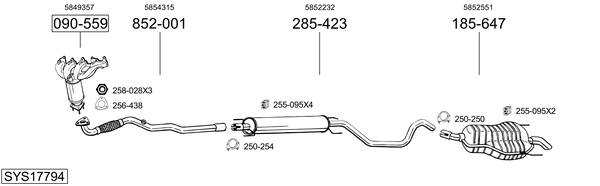Sistema de gases de escape Opel ZAFIRA / ZAFIRA FAMILY B