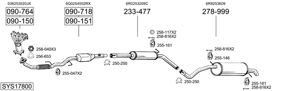 Sistema de gases de escape Skoda FABIA II Combi