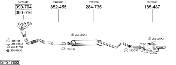 Sistema de gases de escape Vauxhall ASTRA Mk IV Saloon