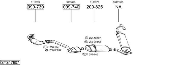 Sistema de gases de escape Vauxhall MOVANO Mk I Combi