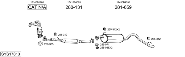 Sistema de gases de escape Daihatsu TERIOS