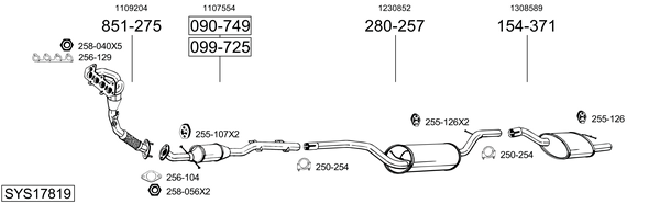 Sistema de gases de escape Ford FOCUS I
