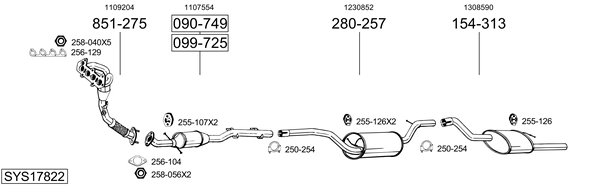 Sistema de gases de escape Ford FOCUS I Turnier