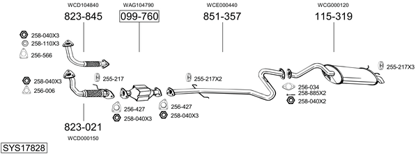 Sistema de gases de escape Mg EXPRESS Hatchback Van