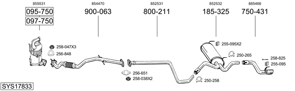 Sistema de gases de escape Opel ASTRA J Sports Tourer