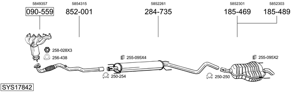 Sistema de gases de escape Opel ASTRA H CLASSIC Hatchback
