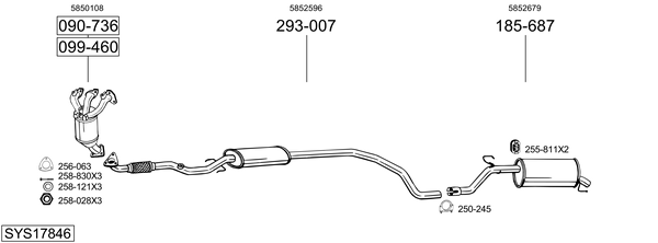 Sistema de gases de escape Opel CORSA D Hatchback Van