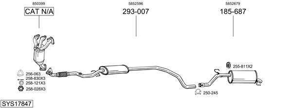 Sistema de gases de escape Opel CORSA D Hatchback Van