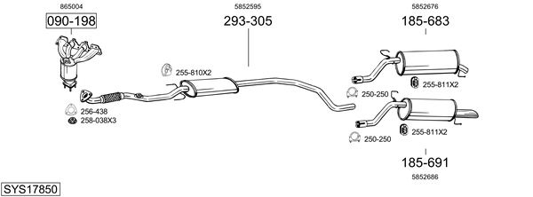 Sistema de gases de escape Opel CORSA D Hatchback Van