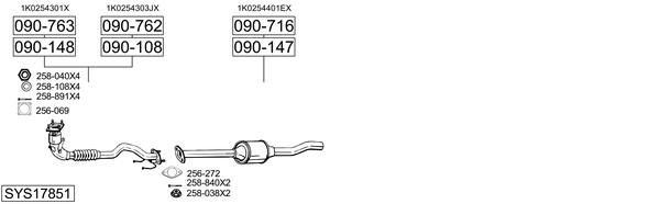 Sistema de gases de escape Skoda OCTAVIA II Combi