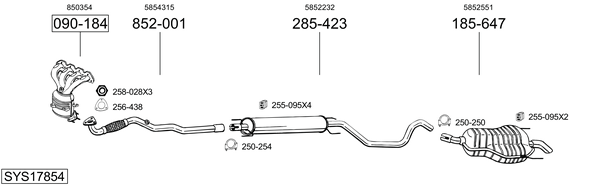 Sistema de gases de escape Opel ZAFIRA / ZAFIRA FAMILY B