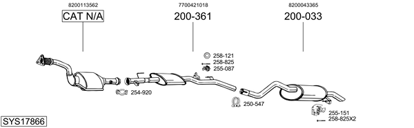 Sistema de gases de escape Renault THALIA I