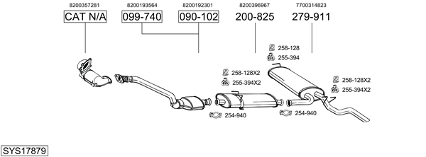 Sistema de gases de escape BOSAL SYS17879
