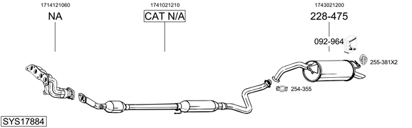 Sistema de gases de escape Toyota YARIS