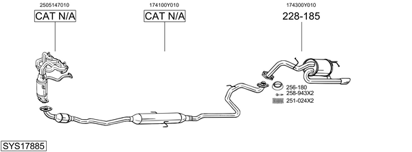 Sistema de gases de escape Toyota YARIS
