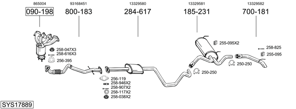 Sistema de gases de escape Vauxhall ASTRA Mk VI GTC