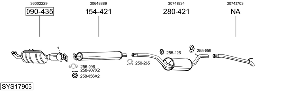 Sistema de gases de escape Volvo C70 II Convertible