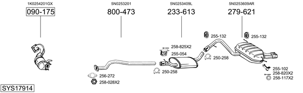 Sistema de gases de escape Vw TIGUAN