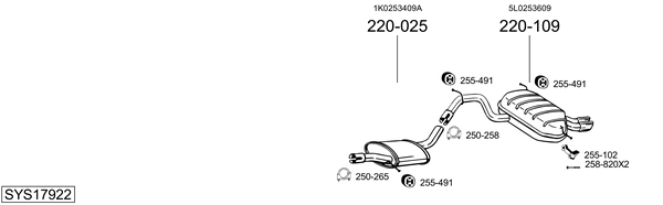 Sistema de gases de escape Skoda YETI