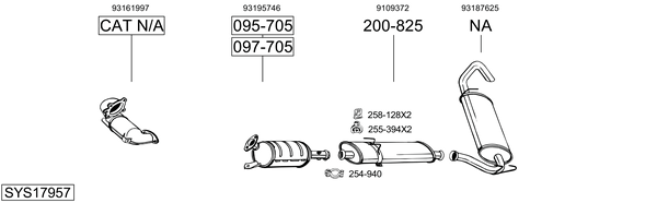 Sistema de gases de escape Vauxhall MOVANO Mk I Combi
