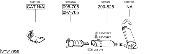 Sistema de gases de escape Vauxhall MOVANO Mk I Van