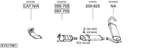Sistema de gases de escape Vauxhall MOVANO Mk I Chassis/Cab
