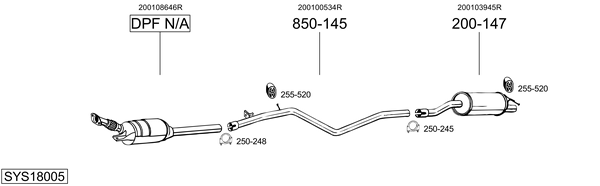 Sistema de gases de escape Dacia DUSTER