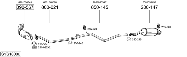 Sistema de gases de escape Renault DUSTER