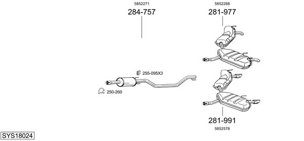 Sistema de gases de escape Opel SIGNUM Hatchback