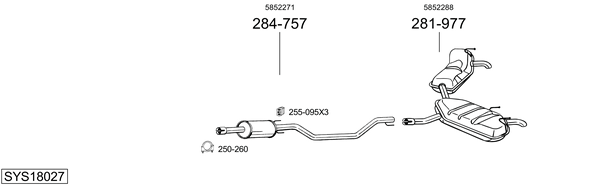 Sistema de gases de escape Opel VECTRA C Estate