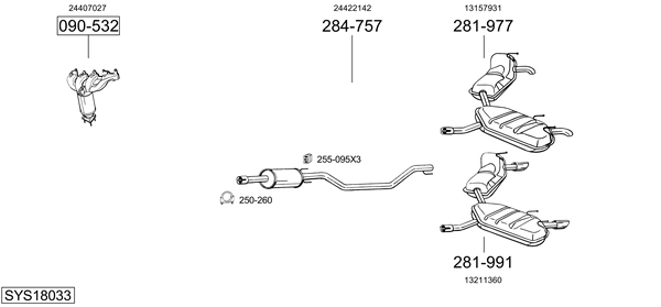 Sistema de gases de escape Vauxhall SIGNUM