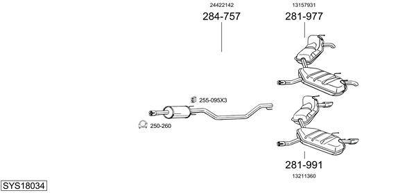 Sistema de gases de escape Vauxhall SIGNUM