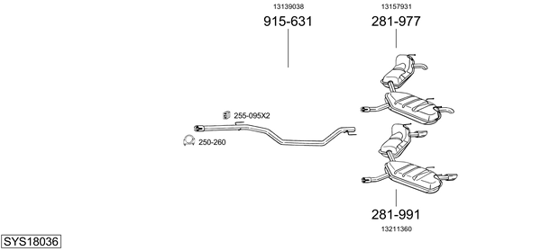 Sistema de gases de escape Vauxhall SIGNUM