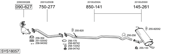 Sistema de gases de escape Nissan QASHQAI I