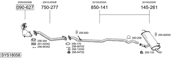 Sistema de gases de escape Nissan QASHQAI I