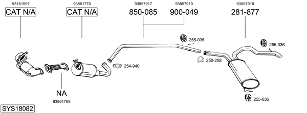 Sistema de gases de escape Vauxhall VIVARO A Van