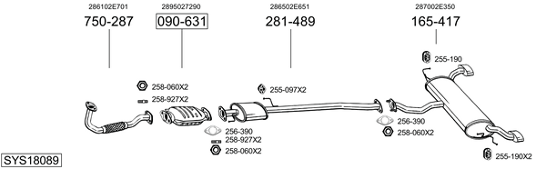 Sistema de gases de escape Kia SPORTAGE II