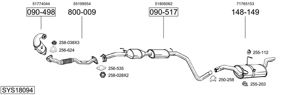 Sistema de gases de escape Fiat STILO
