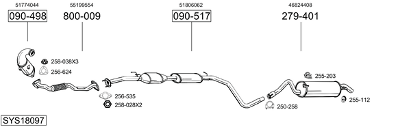 Sistema de gases de escape Fiat STILO Multi Wagon