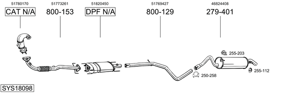 Sistema de gases de escape Fiat STILO Multi Wagon
