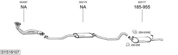 Sistema de gases de escape Opel ASCONA C
