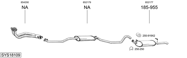Sistema de gases de escape BOSAL SYS18109