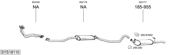 Sistema de gases de escape BOSAL SYS18110